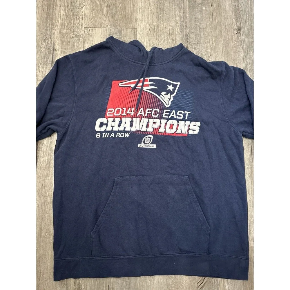 New England Patriots 2014 AFC East Champions Blue Hoodie XL